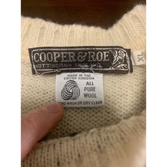 Vintage Cooper & Roe Wool Argyle Winter Sweater Size XL - Picture 4 of 7